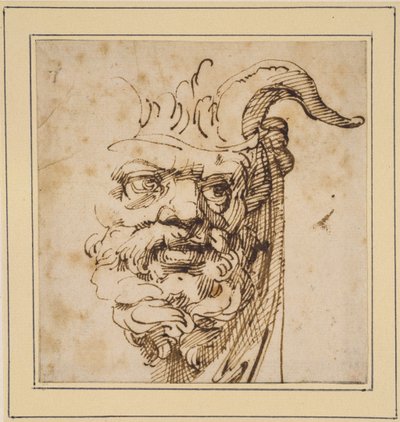 A Silvan Mask by Agostino Carracci